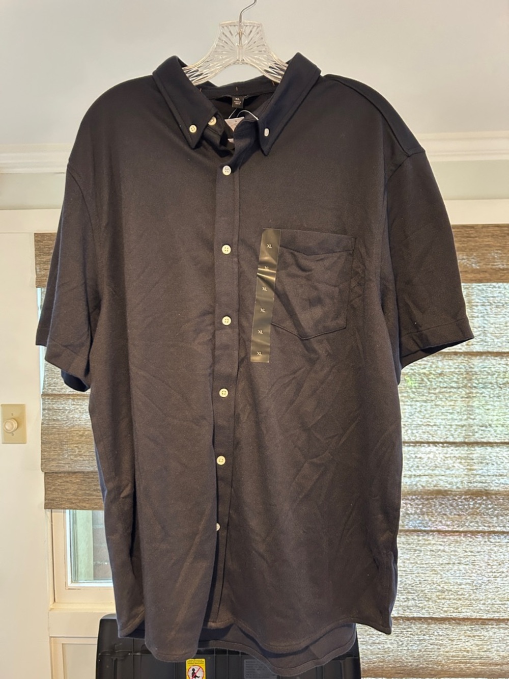 Men's Banana Republic Navy Short-Sleeve Button-Down Shirt